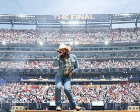 Post Malone Debuts Chrome Heartbreaker Before World Cup Final in New York