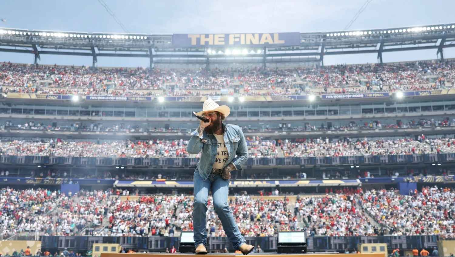Post Malone Debuts Chrome Heartbreaker Before World Cup Final in New York